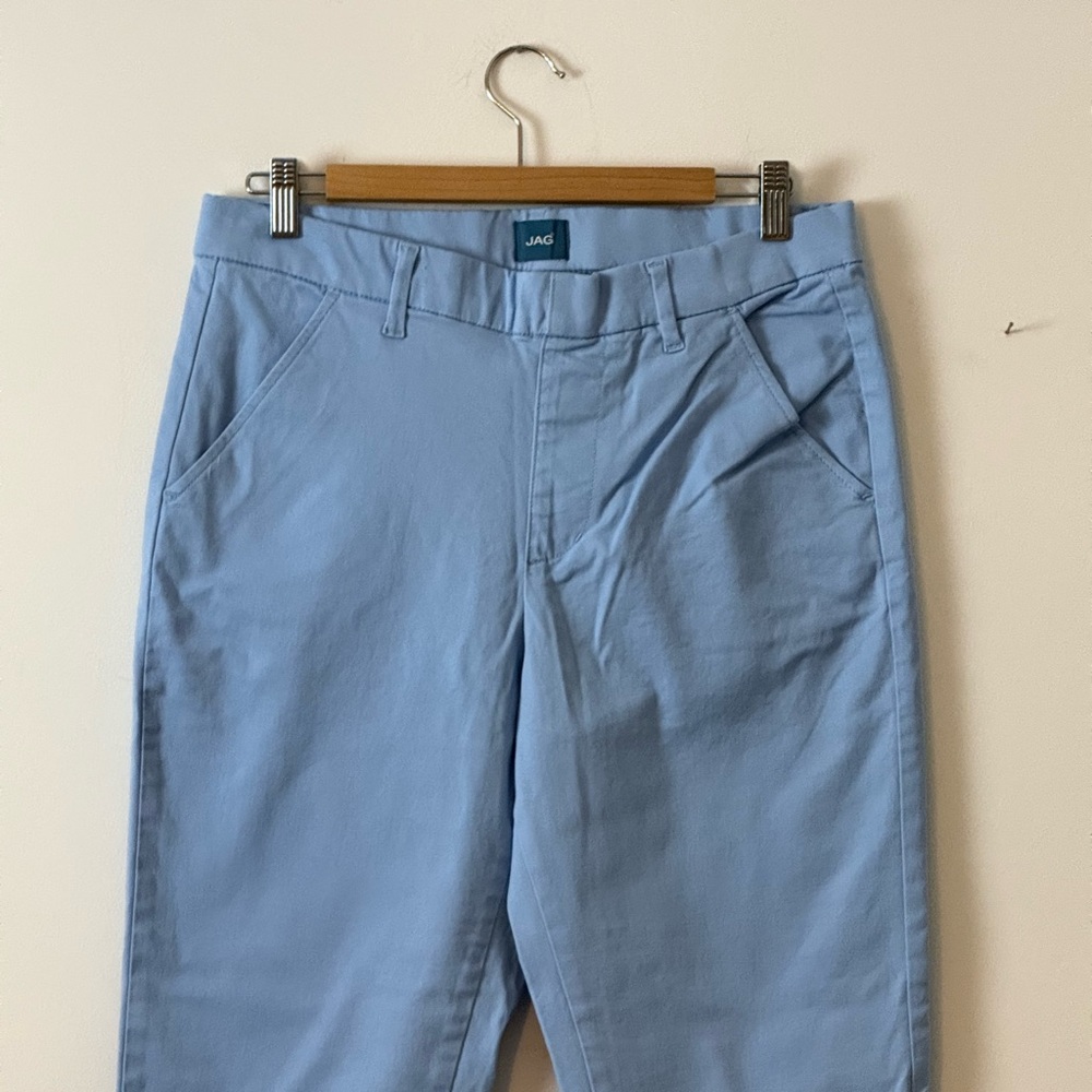 JAG Women’s Sky Blue Straight-Leg Pants , cropped – Size 10